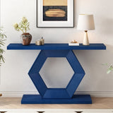 U_Style Modern Entryway Table with Innovative Hollow Hexagon Leg Structure and Premium Fir Veneer N711P241272V