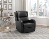 Black Reclining Chair 1pc Comfort Seating Faux Leather Upholstery Living Room Furniture Solid Wood B011P294664