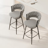 360&degSwivel Bar Chairs set of 2, equipped with soft cushioned backrest counter stool, metal leg W1727P234205