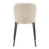 ZUN Off White Boucle Chairs Set of 4,Mid-Century Modern Upholstered PU Leather Chairs,for Kitchen W1164P205385