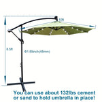 ZUN 10 ft Outdoor Patio Umbrella Solar Powered LED Lighted Sun Shade Market Waterproof 8 Ribs Umbrella W65642335