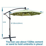 ZUN 10 ft Outdoor Patio Umbrella Solar Powered LED Lighted Sun Shade Market Waterproof 8 Ribs Umbrella W65642335