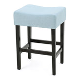Set of 2, 26.75" Backless Leather Counter Height Barstool, Light Blue 74492.00FLBLU