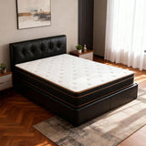 12 Inch Twin Mattress, Spring Mattress with Black-Gold Trim & White Surface, Medium Firm Support for 45429928