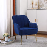 Modern Mid Century Chair velvet Sherpa Armchair for Living Room Bedroom Office Easy Assemble W136165560