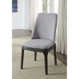 Set of 2 Side Dining Chair with Linen Padded Seat and Back, Light Gray and Gray Oak B016P314461