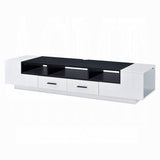 White and Black 2-Drawer TV Stand B062P209410