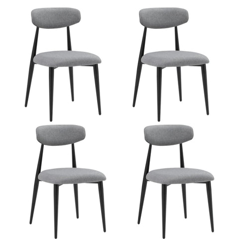 ZUN (Set of 4) Modern Dining Chairs , Curved Backrest Round Upholstered and Metal Frame,Grey W876110770