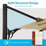 10 FT Cantilever Patio Umbrella 360&deg Rotation & Tilt Adjustment, Square Outdoor Offset Umbrella B082P195468