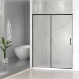 56-60" W x 74" H Semi-Frameless Sliding Shower Door, 1/4" Clear SGCC Tempered Glass, Matte W2011P272616