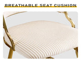 2pcs Thick Corduroy Gold-plated Iron Feet Bar Stool Beige 30236419