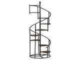 Rustic Brown and Black 8-Shelf Staircase Bookcase B062P153770