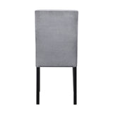 ZUN Gray Velvet Upholstered Side Chairs Set of 2pc Black Finish Wood Frame Casual Dining Room Furniture B011125791