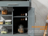 Compact Kitchen Island Cart on Wheels, Rolling Utility Trolley Cart Grey-AS 74493128