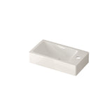 16" Small Bathroom Vanity Wall Mounted,Small Acacia Solid Wood Bathroom Vanity with White SMC Resin W2011P307016