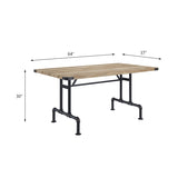 Oak and Sandy Black Dining Table with Metal Leg B062P209308