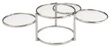 ZUN Modern Nesting Coffee Table With Clear Glass and Chrome B091119900