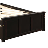 Platform Bed with Twin Size Trundle, Twin Size Frame, Espresso WF194473AAP