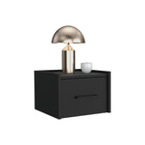 Floating Nightstand, Space-Saving Design with Handy Drawer and Surface, Black B097P163093