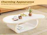 ON-TREND 39.3"*23.6" Modern Cloud Coffee with 1.5" Thicktop, Cream Style Irregular End N721P262567K