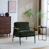 27.56" Modern Accent Chair with Plush Cushions, Minimalist Metal Frame, and Wooden Armrest Design N767P215306G