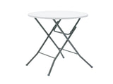 31" Round High-Top Folding Table, White 28002254