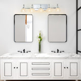 Brushed Nickel Finish Vintage Crystal Vanity Light - Elegant 5-Light Bathroom Mirror Fixture with W1340P206725