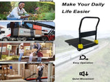 Foldable Platform Push Hand Truck Cart, 440 lbs. Weight Capacity, 2 Swivel Brake Wheels W2916P210396