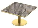 31.5"Square Modern Tulip Dining Table, Sintered Stone Tabletop with Luxury Faux Marble Print, W3316P543040
