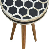 Artisan Furniture Solid Wood Bone Inlay Tripod Stool B182P234165