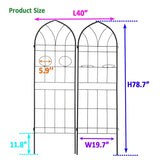 2 Pack Metal Garden Trellis 78.7" x 19.7" Rustproof Trellis for Climbing Plants Outdoor Flower 26145086