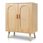 ZUN Modern Rattan Shoe Storage Cabinet with Double Doors and Adjustable Shelves, Accent Cabinet for 24395179