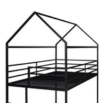 ZUN Bunk Beds for Kids Twin over Twin,House Bunk Bed Metal Bed Frame Built-in Ladder,No Box Spring 12638652