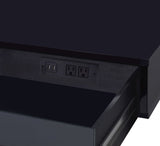 Black High Gloss and Chrome Writing Desk with USB Port B062P209204