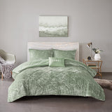 Full/Queen Velvet Comforter Set with Throw Pillow B035P203258