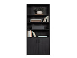 5 Shelf Bookcase with Doors, Black Finish 75212620