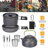 12Pcs Camping Cookware Set Camping Stove Aluminum Pot Pans Kit for Hiking Picnic Outdoor with Cup 74738060