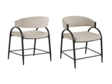 25'' Seat Height Modern Fabric Bar Stools with Back, Black Metal Frame, Comfortable Counter Stools N780P369956B