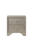 ZUN 1pc Modern Glam Style Champagne Finish Two Drawer Nightstand Embossed Crocodile Pattern B01181032