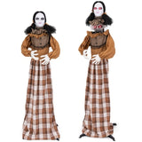 5.4ft Halloween Animatronic Witch - Scary Pop-Up Head, Sound/Button Activation, 4 Flashing Red Eyes 39618927