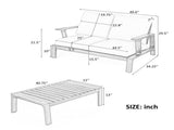 2 Pieces Outdoor Sofa Set 2-person Patio Seating Group Outdoor Conversation Set with Cushions and a N719P246159L