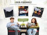 Outdoor Patio Loveseat Black Wicker 2-Seat Patio Conversation Set with Cushions & 80435719