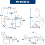 ZUN Grey Blue Dual Motor Infinite Position Up to 350 LBS Chenille Power Lift Recliner Chair, Heavy Duty W1803P250564