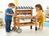 2-in-1 Wooden Kids Tool Bench & Rolling Cart Pretend Play Workshop Toy for Toddlers Age 3 72208731