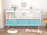 Kids bookcase with Collapsible Fabric Drawers, Children's Book Display, Toy Storage Cabinet 15986416