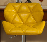 Glasgow Contemporary Tufted Adjustable Height Hidraulic Bar Stools, Set of 2, Yellow T2574P164869