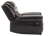 Home Theater Seating Manual Recliner Chair with LED Light Strip for Living Room,Bedroom, Brown WF310725AAD