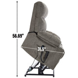 Brown Dual Motor Infinite Position Up to 350 LBS Chenille Power Lift Recliner Chair, Heavy Duty W3224P290202