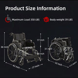 Folding Manual Transport Wheelchair, 20 " Seat With Front and Rear Locking Hand Brakes, 24 " Quick W3121P297087