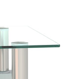 Set of 2, Modern Tempered Glass Tea Table Coffee Table End Table, Square Table for Living Room, W241104208